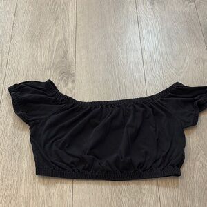 Wilfred Black Ruched Crop Blouse